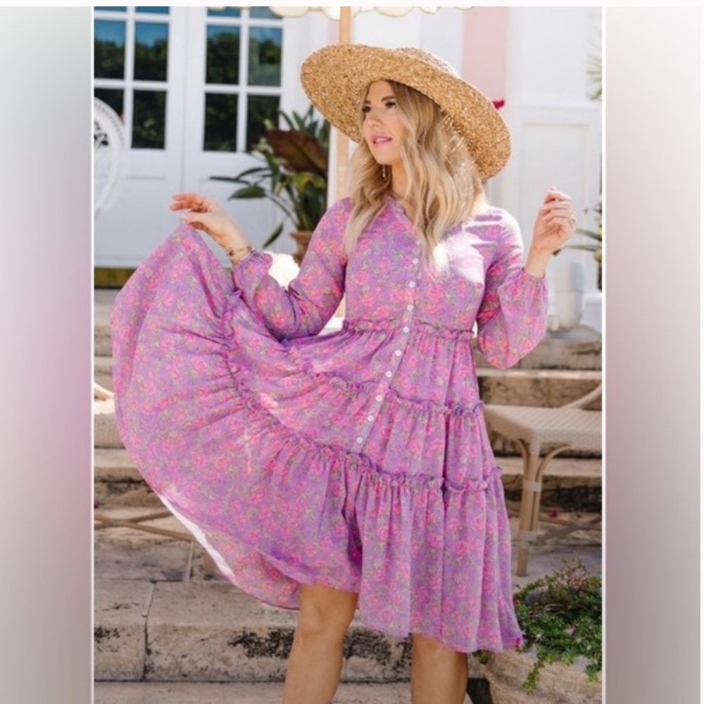 Ivy City Lydia Dress in Pink Floral